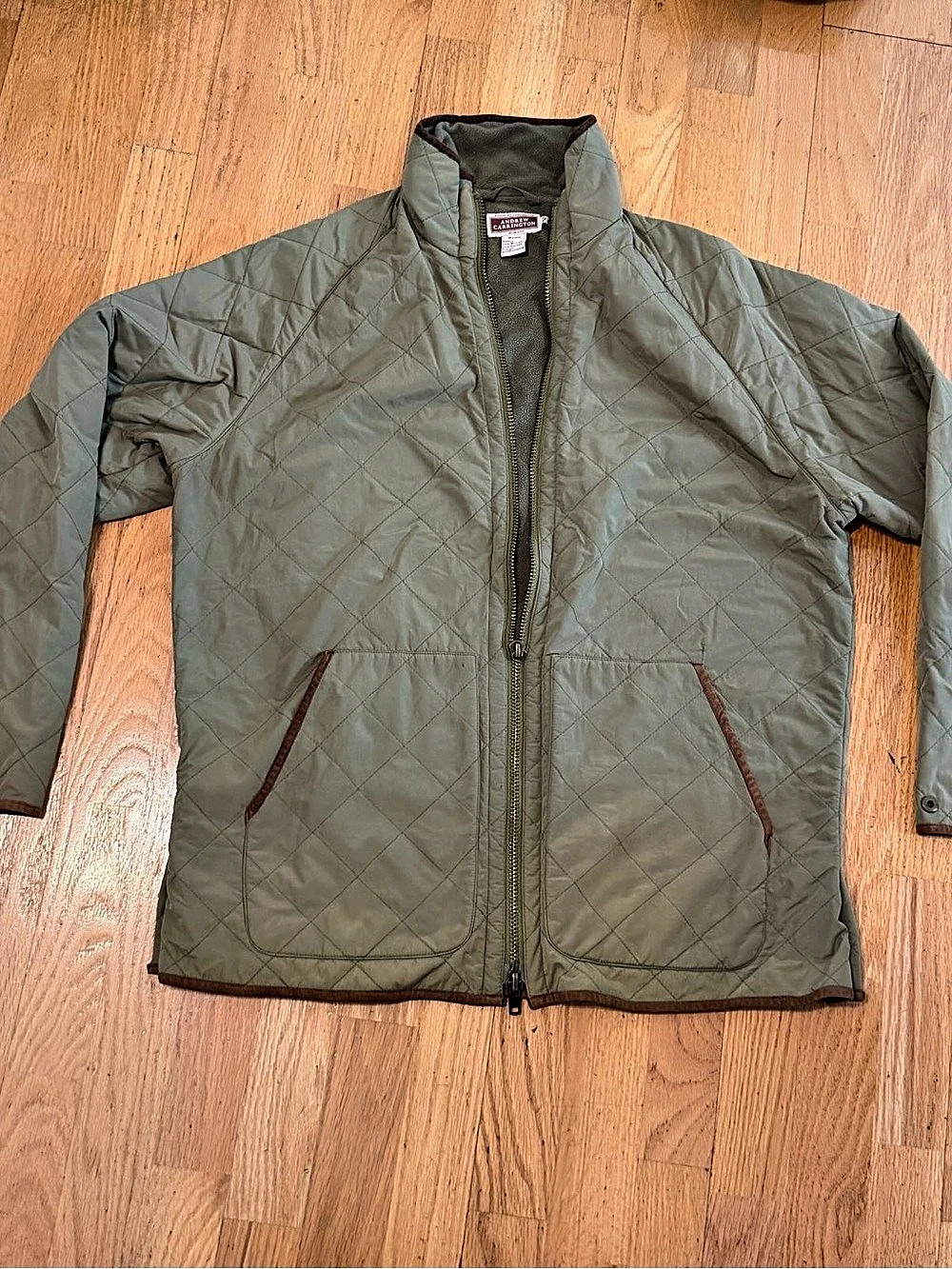 Andrew Carrington Mason Quilted Green Jacket Size Medium